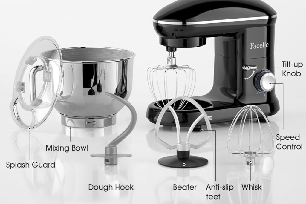 Facelle 3-IN-1 Electric Stand Mixer Accessorise