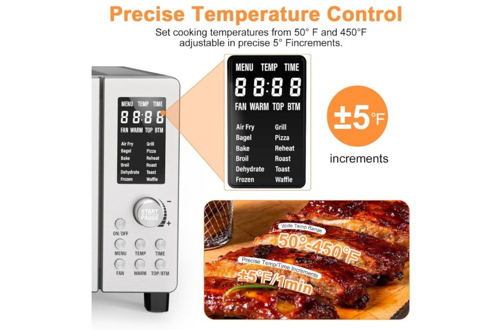 nuwave oven air fryer Temperature control