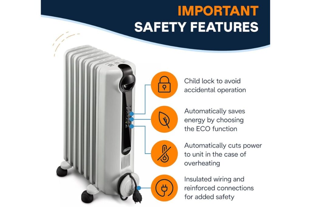 DeLonghi Radia S TRRS0715E Safety Features